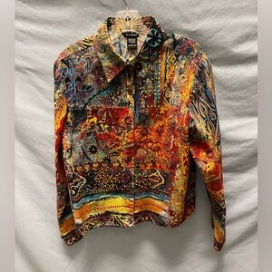Raakhee Multicolor Jean Style Jacket - 100% Cotton  Size Large